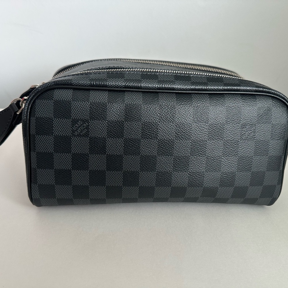 Louis Vuitton Black Toiletry Bag with Damier Graphite Canvas